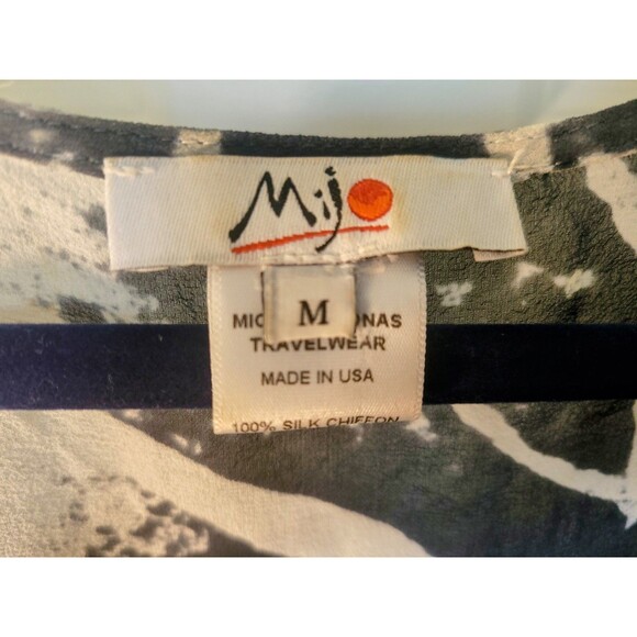 Michelle Jonas Travelwear (MiJo) 100% Silk Chiffon Kaftan Size M Abstract Print - Picture 3 of 9